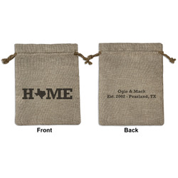 Home State Medium Burlap Gift Bag - Front & Back (Personalized)