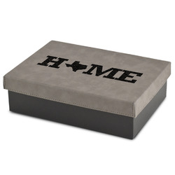 Home State Gift Boxes w/ Engraved Leather Lid (Personalized)