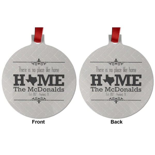 Home State Metal Ball Ornament - Front and Back