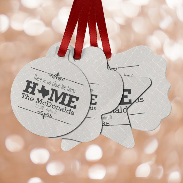 Custom Home State Metal Ornaments - Double Sided w/ Name or Text