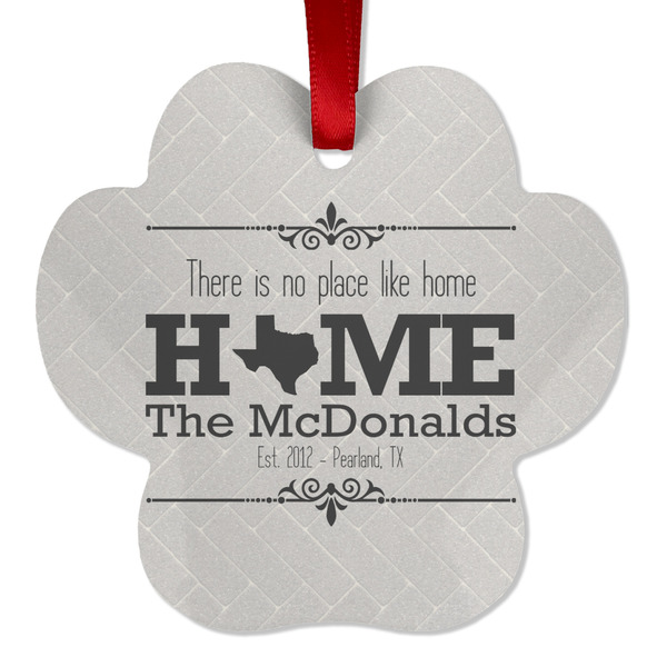 Home State Metal Paw Ornament - Front