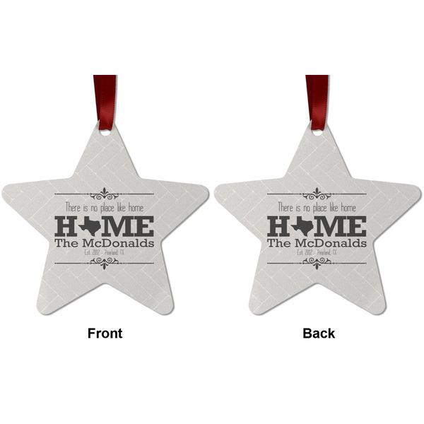 Home State Metal Star Ornament - Front and Back