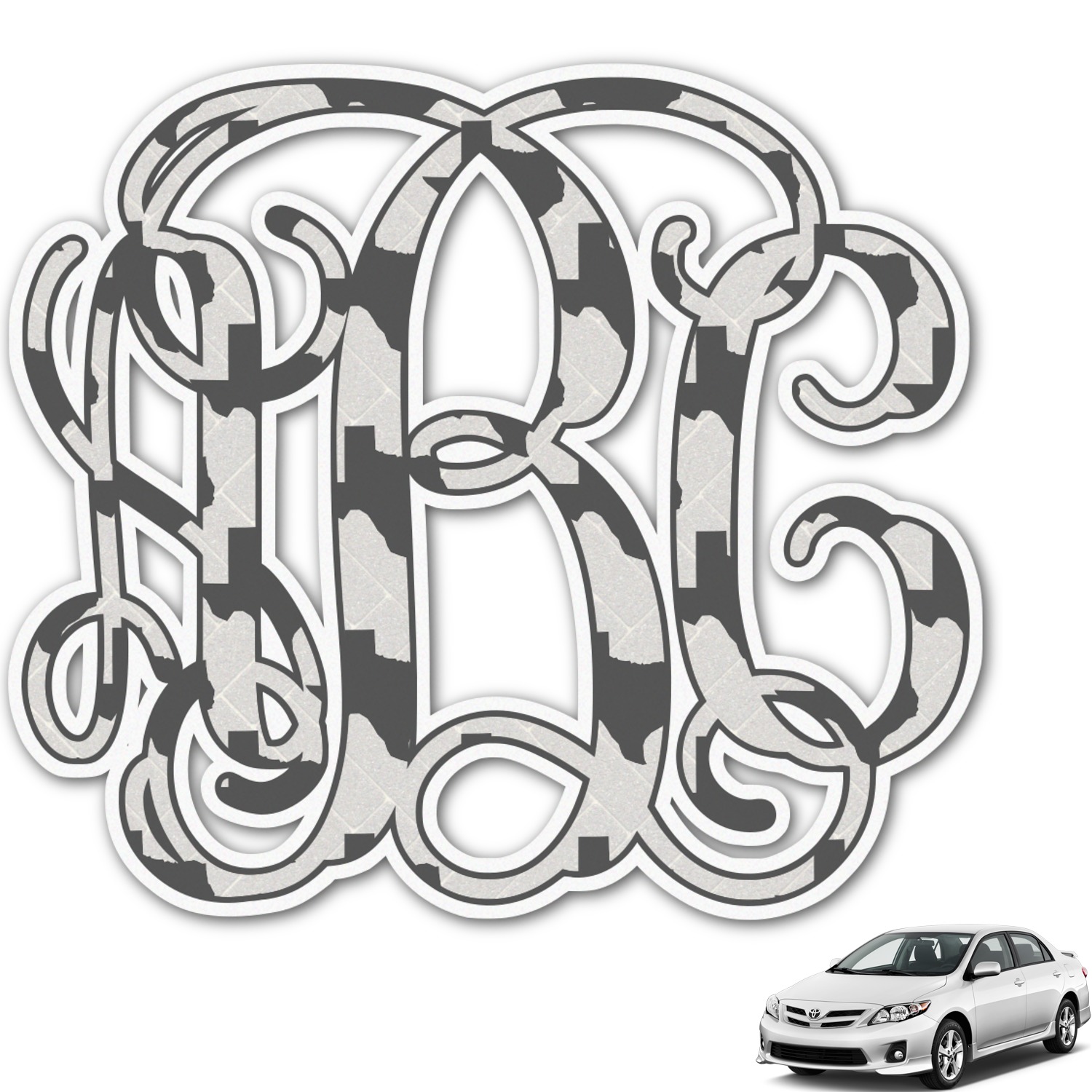 Custom Home State Monogram Car Decal (Personalized) YouCustomizeIt