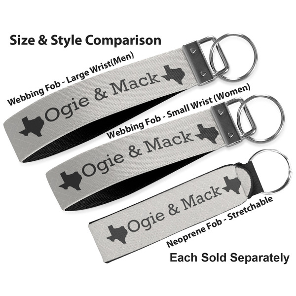 Home State Multiple Key Ring comparison sizes
