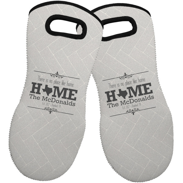 Custom Home State Neoprene Oven Mitts - Set of 2 w/ Name or Text