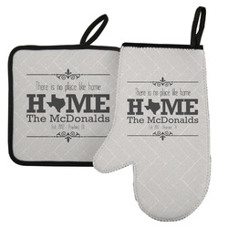 Home State Left Oven Mitt & Pot Holder Set w/ Name or Text