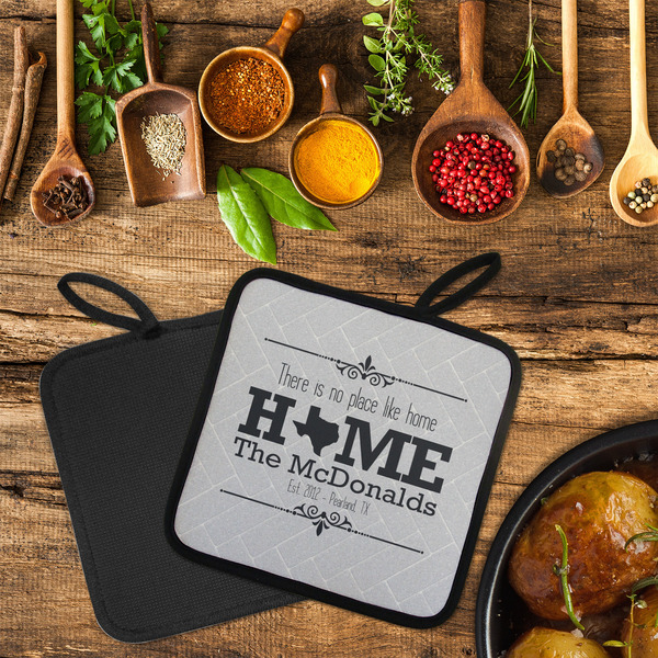 Home State Neoprene Pot Holder - Set of 2  LIFESTYLE (Flatlay)