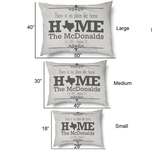 Home State Outdoor Dog Beds - SIZE CHART
