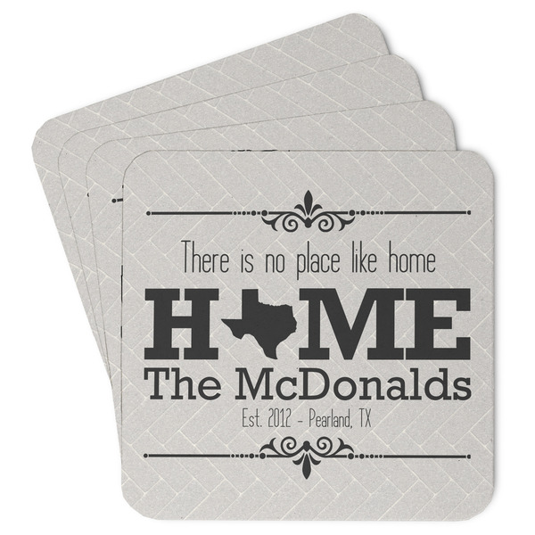 Custom Home State Paper Coasters w/ Name or Text