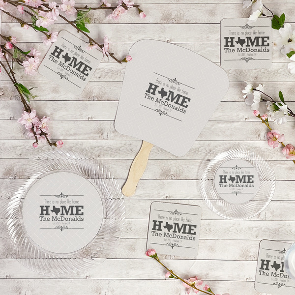 Home State Party Supplies Combination Image - All items - Plates, Coasters, Fans