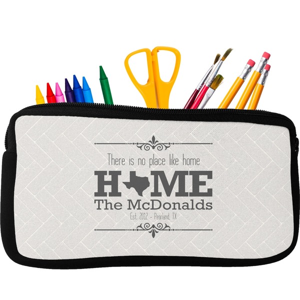 Custom Home State Neoprene Pencil Case - Small w/ Name or Text