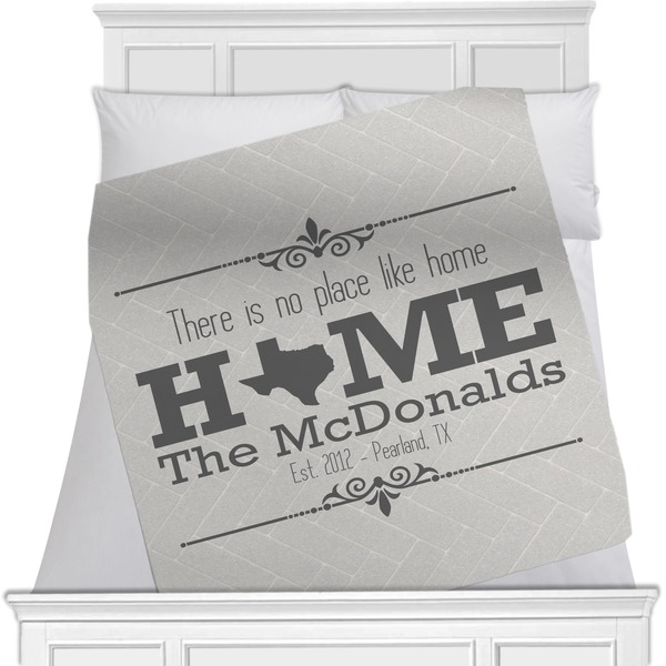 Custom Home State Minky Blanket - 40"x30" - Double Sided (Personalized)