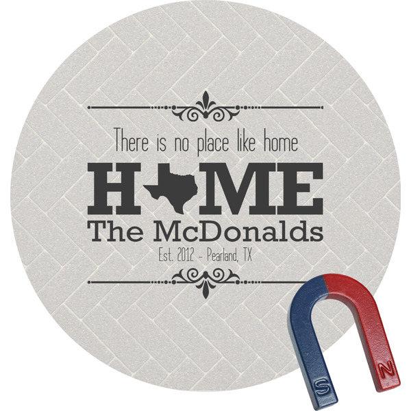 Custom Home State Round Fridge Magnet (Personalized)