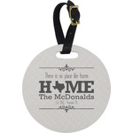 Home State Plastic Luggage Tag - Round (Personalized)