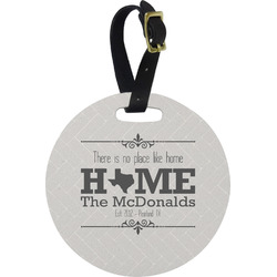 Home State Plastic Luggage Tag - Round (Personalized)
