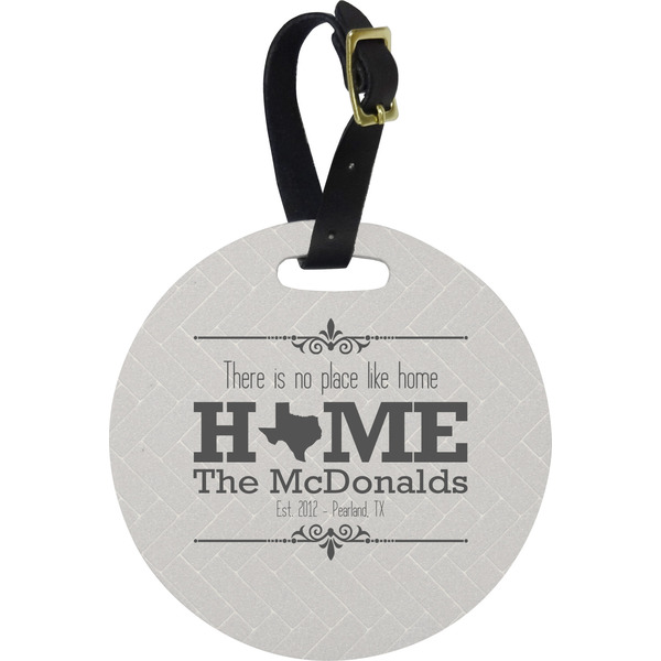 Custom Home State Plastic Luggage Tag - Round (Personalized)