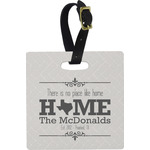 Home State Plastic Luggage Tag - Square w/ Name or Text