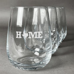 Home State Stemless Wine Glasses (Set of 4) (Personalized)