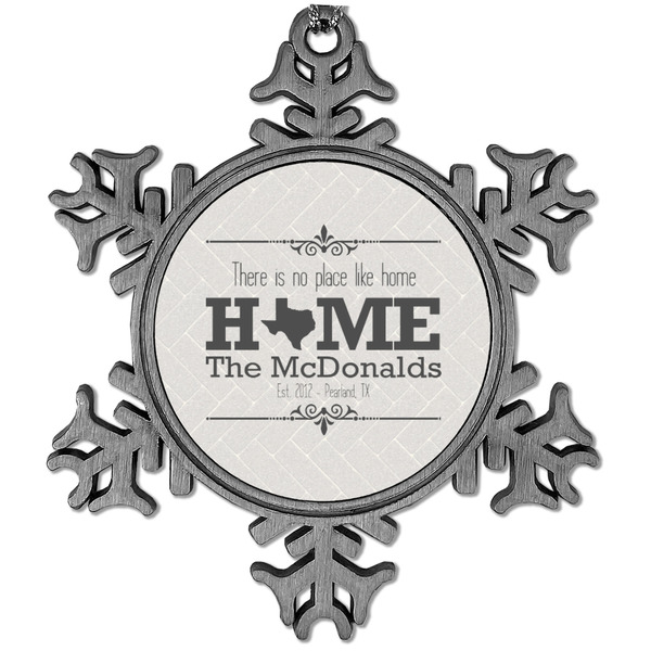 Custom Home State Vintage Snowflake Ornament (Personalized)