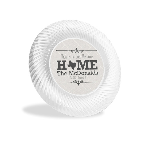 Custom Home State Plastic Party Appetizer & Dessert Plates - 6" (Personalized)