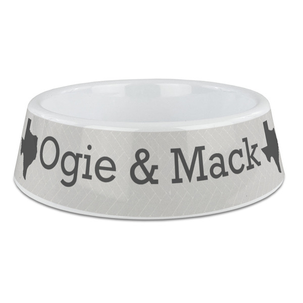 Custom Home State Plastic Dog Bowl - Large (Personalized)