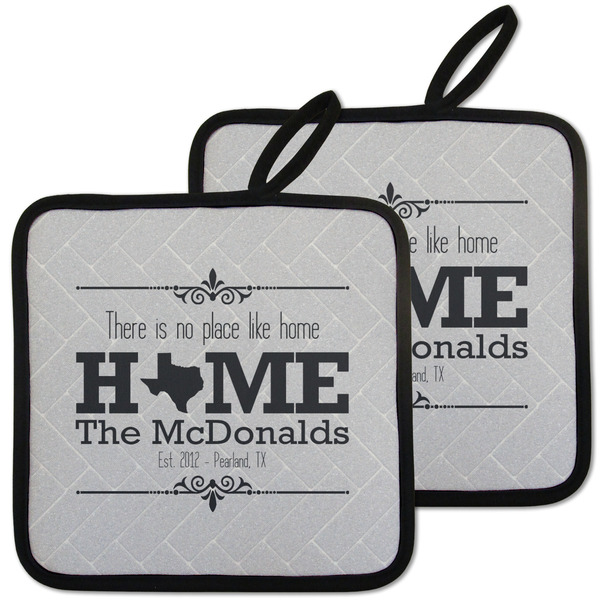 Custom Home State Pot Holders - Set of 2 w/ Name or Text