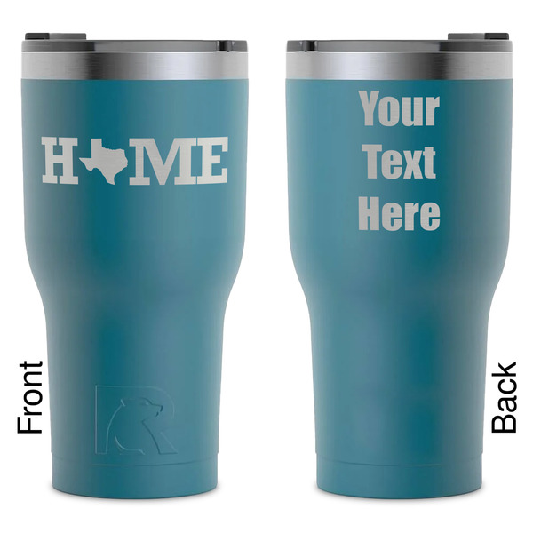 Custom Home State RTIC Tumbler - Dark Teal - Laser Engraved - Double-Sided (Personalized)