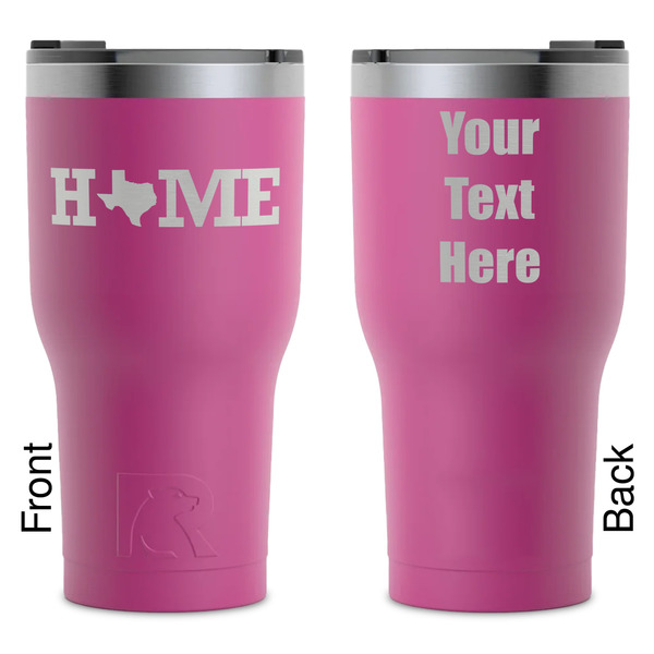Custom Home State RTIC Tumbler - Magenta - Laser Engraved - Double-Sided (Personalized)
