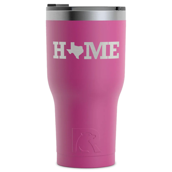 Custom Home State RTIC Tumbler - Magenta - Laser Engraved - Single-Sided (Personalized)