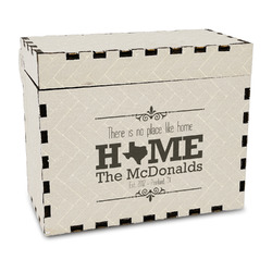 Home State Wood Recipe Box - Full Color Print (Personalized)