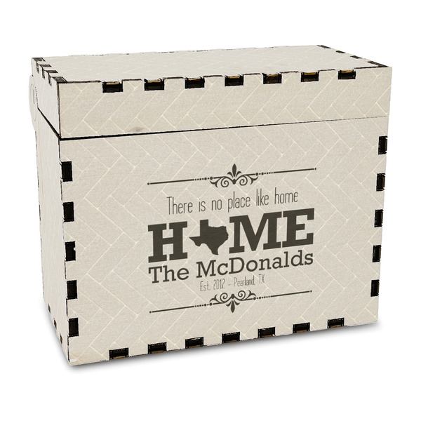 Custom Home State Wood Recipe Box - Full Color Print (Personalized)