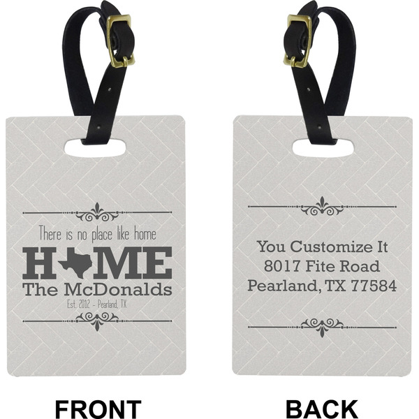 Home State Rectangle Luggage Tag (Front + Back)