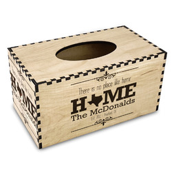 Home State Wood Tissue Box Cover - Rectangle (Personalized)