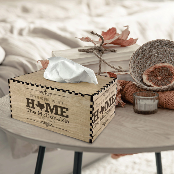 Home State Rectangle Tissue Box Covers - Wood - In Context