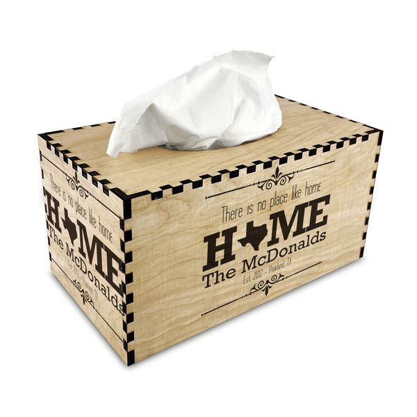Home State Rectangle Tissue Box Covers - Wood - with tissue