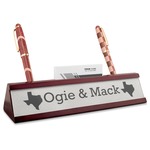 Home State Red Mahogany Nameplate with Business Card Holder (Personalized)