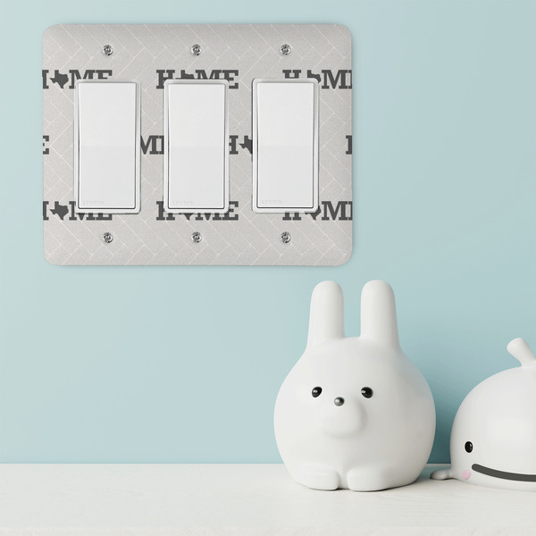 Home State Rocker Light Switch Covers - Triple - IN CONTEXT