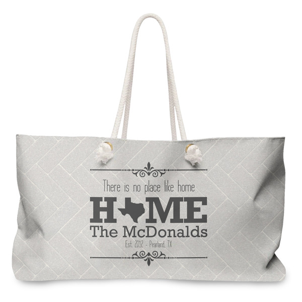 Custom Home State Large Tote Bag with Rope Handles (Personalized)