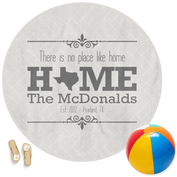Custom Home State Round Beach Towel (Personalized)