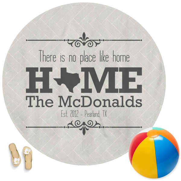 Custom Home State Round Beach Towel (Personalized)