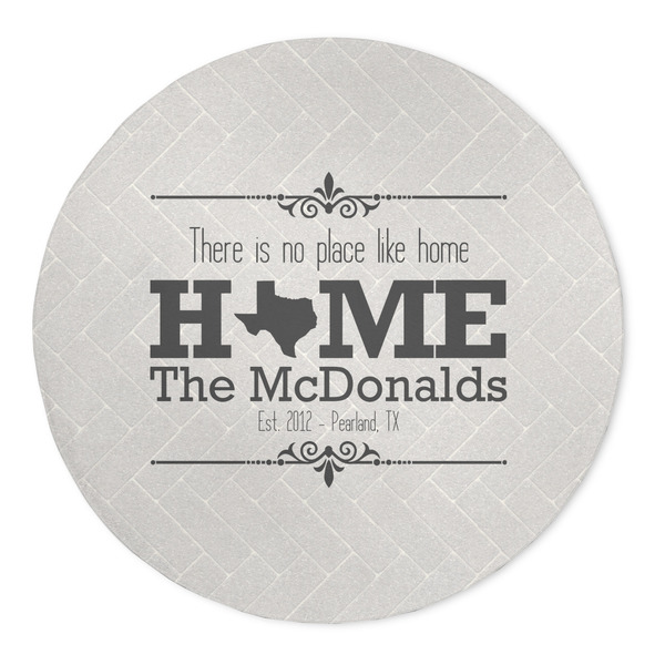 Custom Home State 5' Round Indoor Area Rug (Personalized)