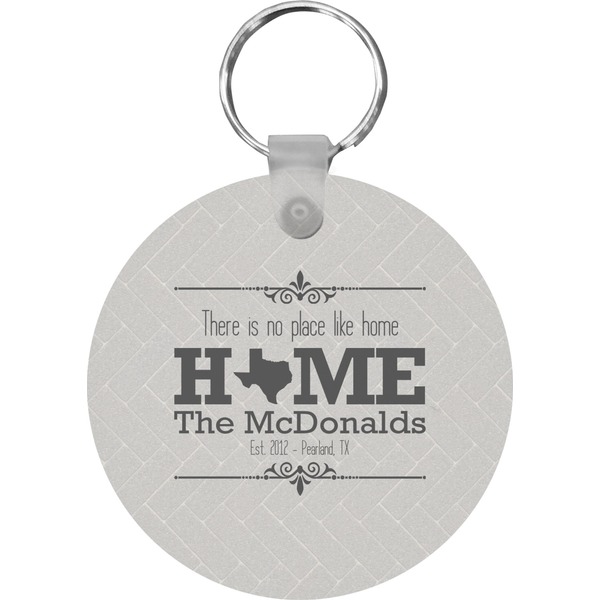 Custom Home State Round Plastic Keychain (Personalized)