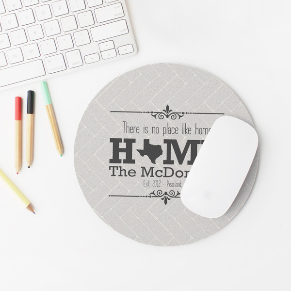 Home State Round Mousepad - LIFESTYLE 2