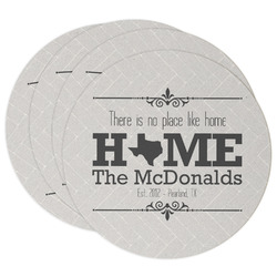 Home State Round Paper Coasters w/ Name or Text