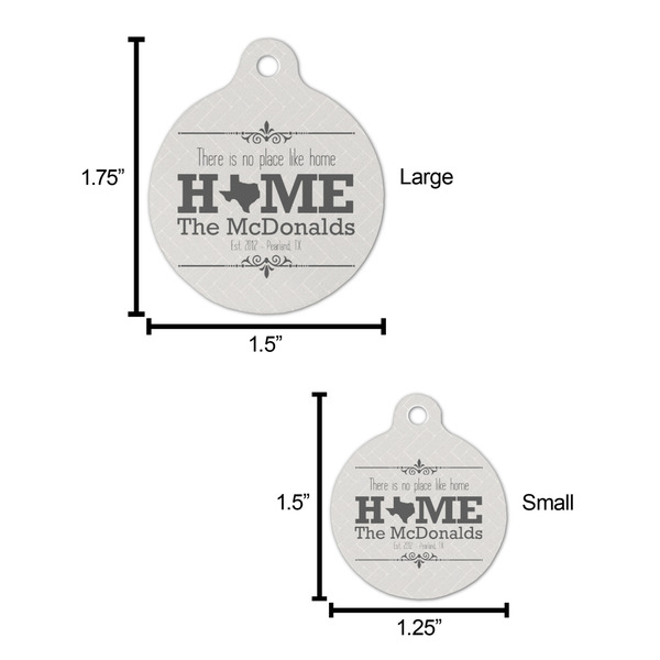 Home State Round Pet ID Tag - Large - Comparison Scale