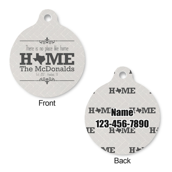 Home State Round Pet Tag - Front & Back