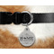 Home State Round Pet Tag on Collar & Dog
