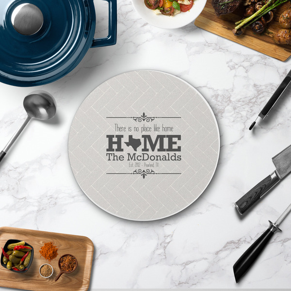 Home State Round Stone Trivet - In Context View