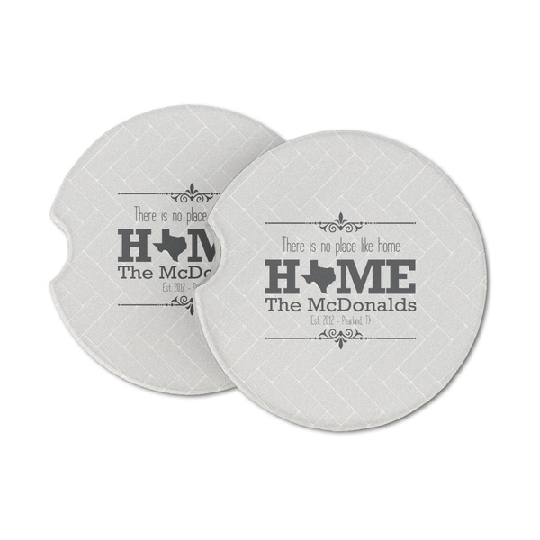 Custom Home State Sandstone Car Coasters - Set of 2 (Personalized)