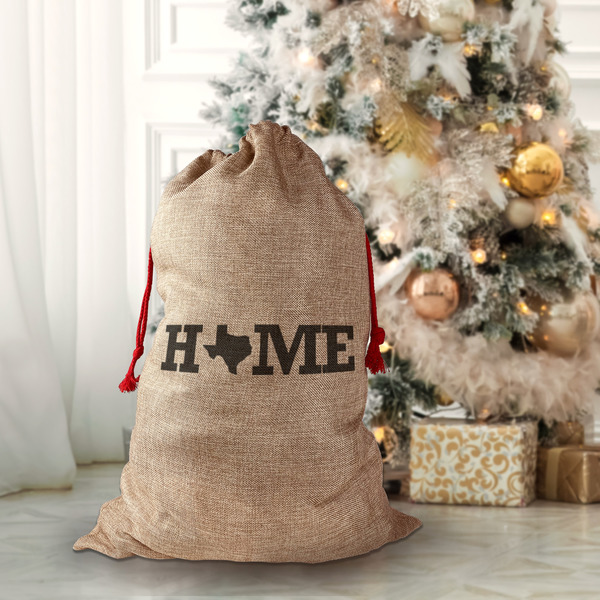 Home State Santa Bag - Front (stuffed)
